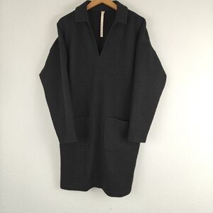 Uncle Frank Nwot Textured Long Sleeve Geometric Printed Mini V-neck Mini Dress M